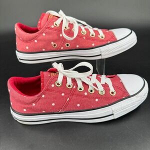 Converse Chuck Taylor All Star Red Polka Dot Low Top Sneakers Women 8 560690C